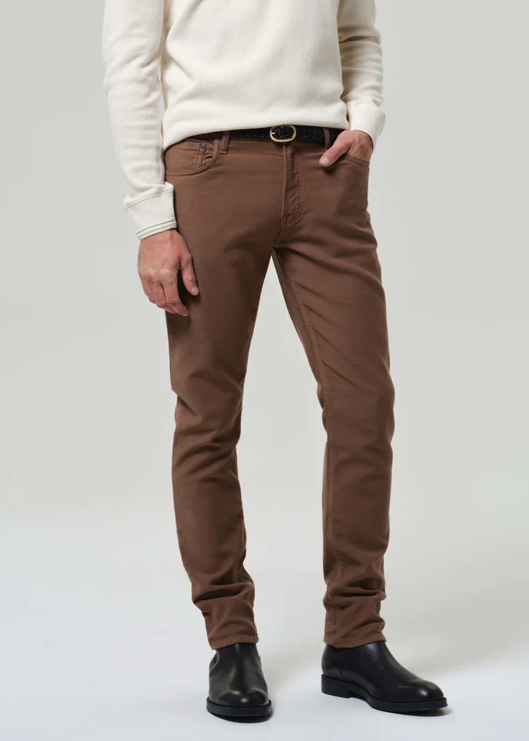 Adler Slim Perform Twill in Deep Brown - Image 5