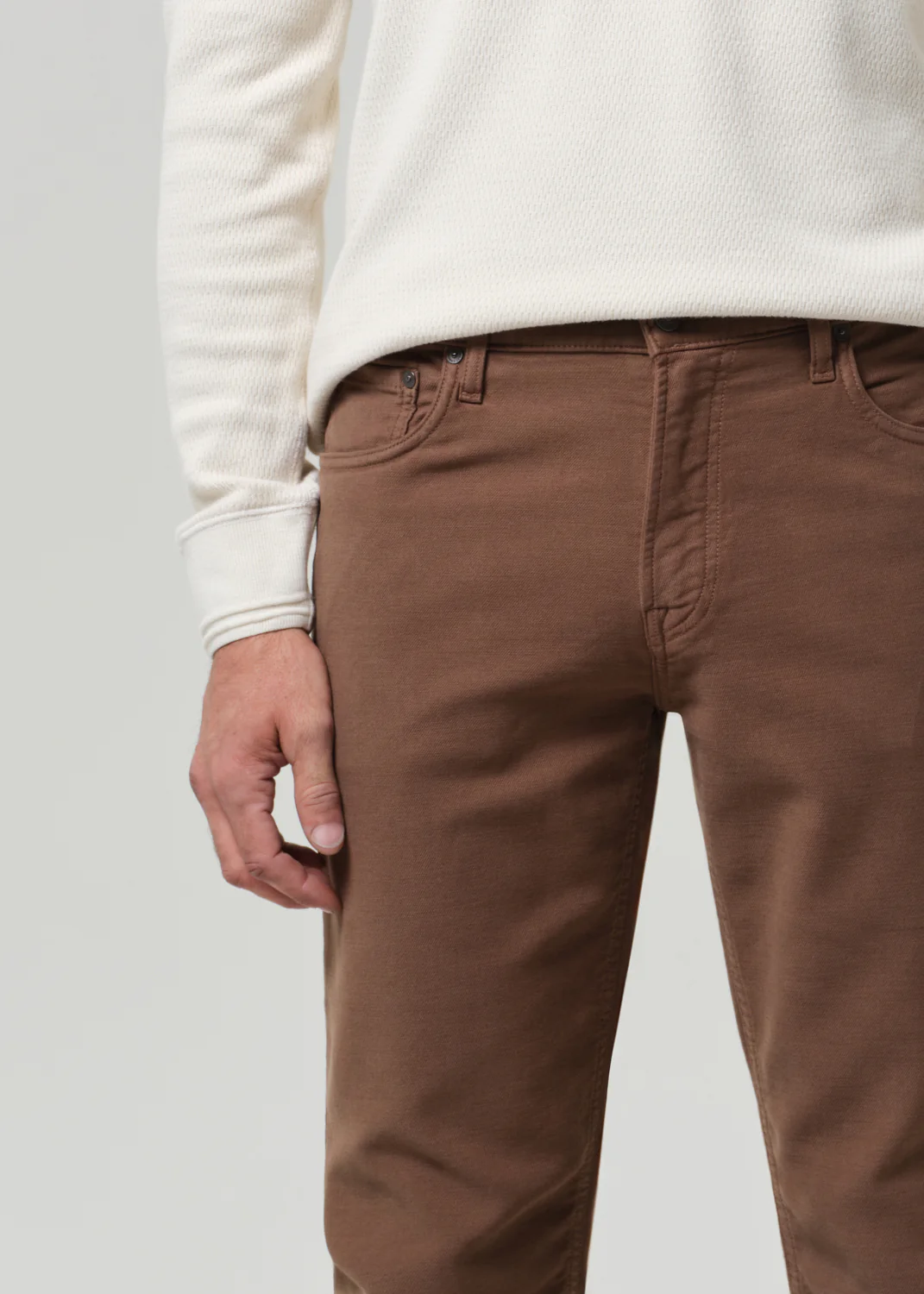 Adler Slim Perform Twill in Deep Brown - Image 6
