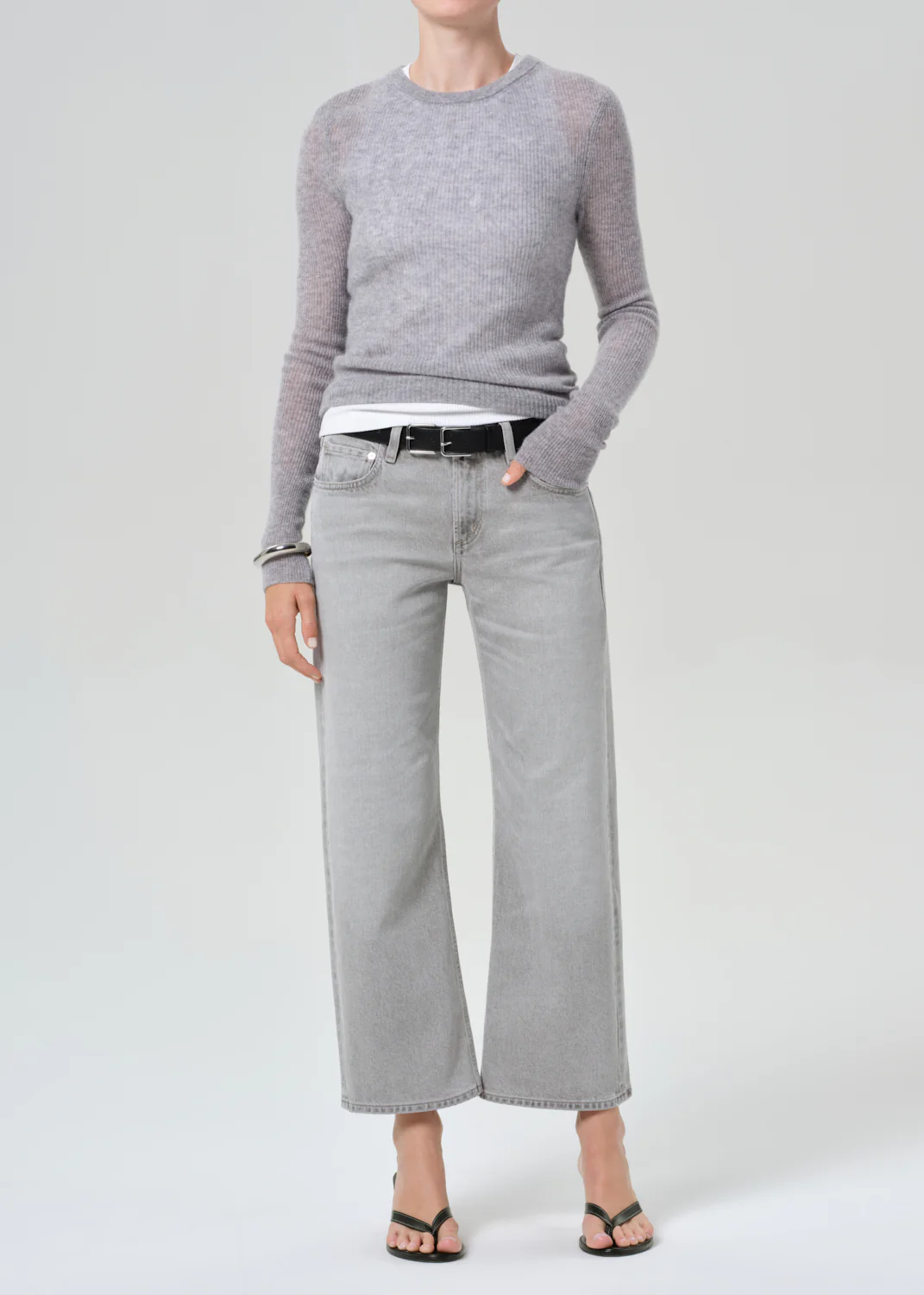 Alessia Crewneck Sweater in Dark Heather Grey - Image 5