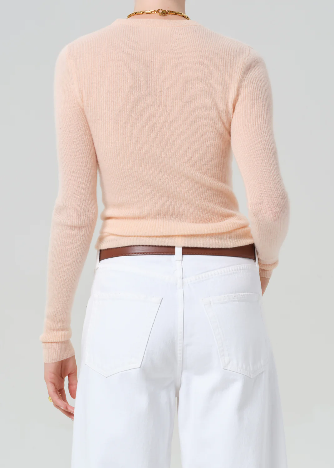 Alessia Crewneck Sweater in Peach - Image 3