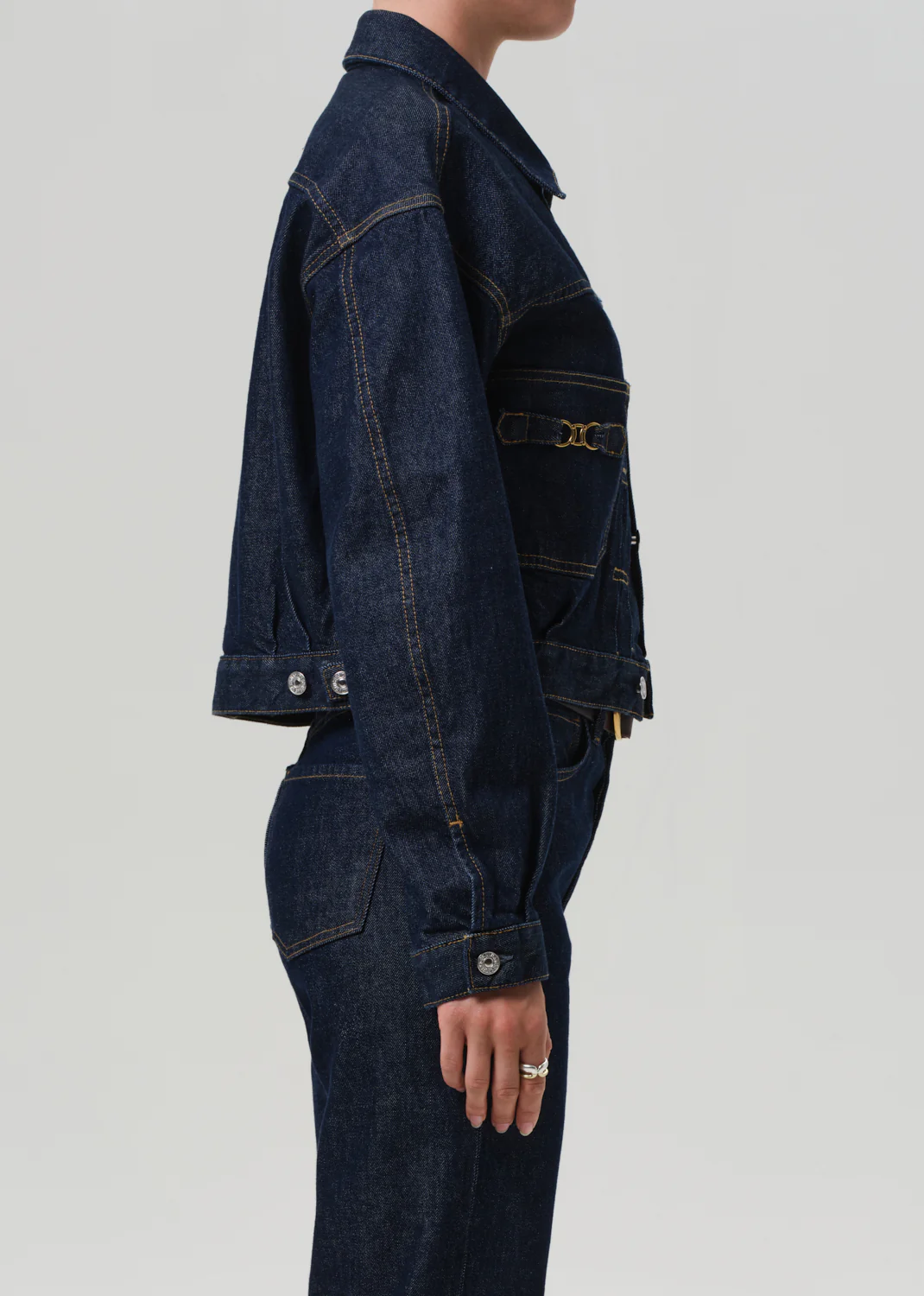 Alma Jacket With Horsebit in Helia - Image 3