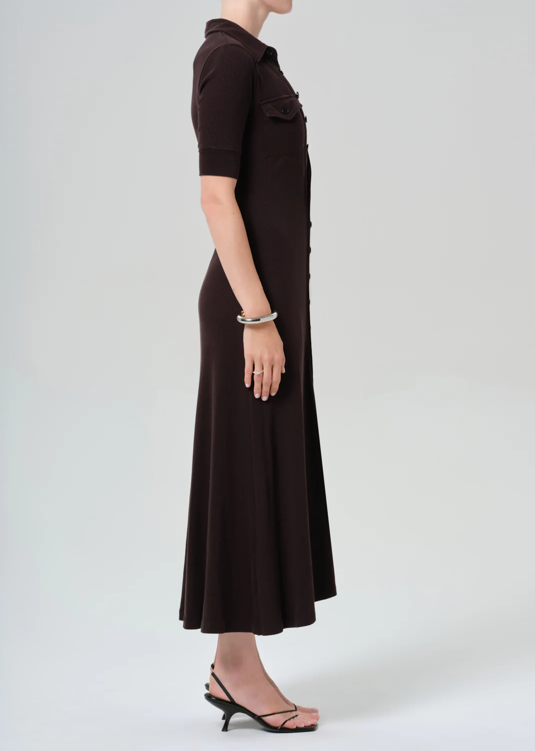 Amina Polo Dress in Chocolate - Image 3