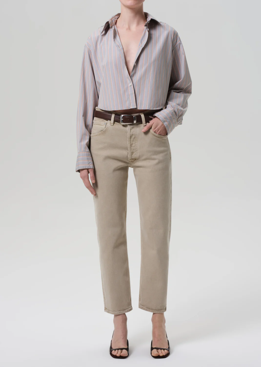 Ana Cropped Shirt in Noble Stripe - Image 5