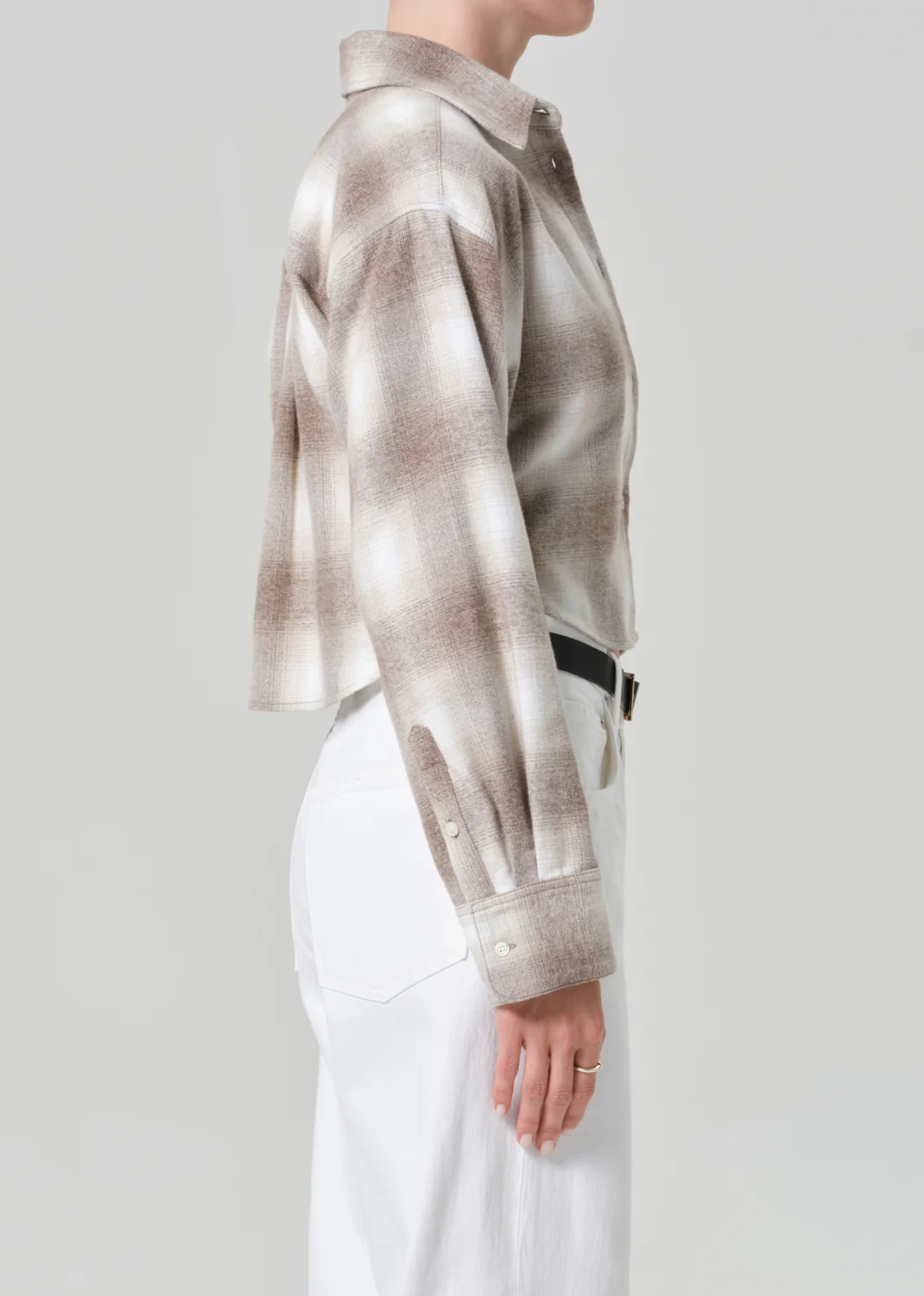 Ana Cropped Shirt in Schiffer Plaid - Image 3