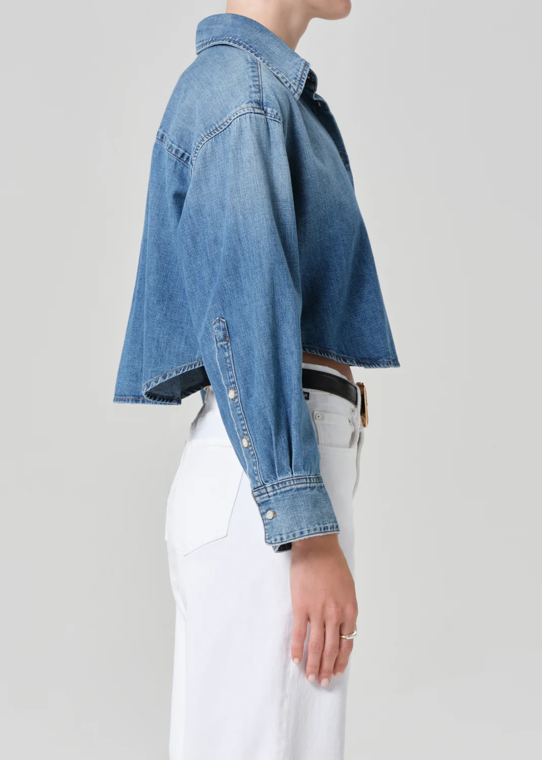 Ana Cropped Shirt in Somerset - Image 3