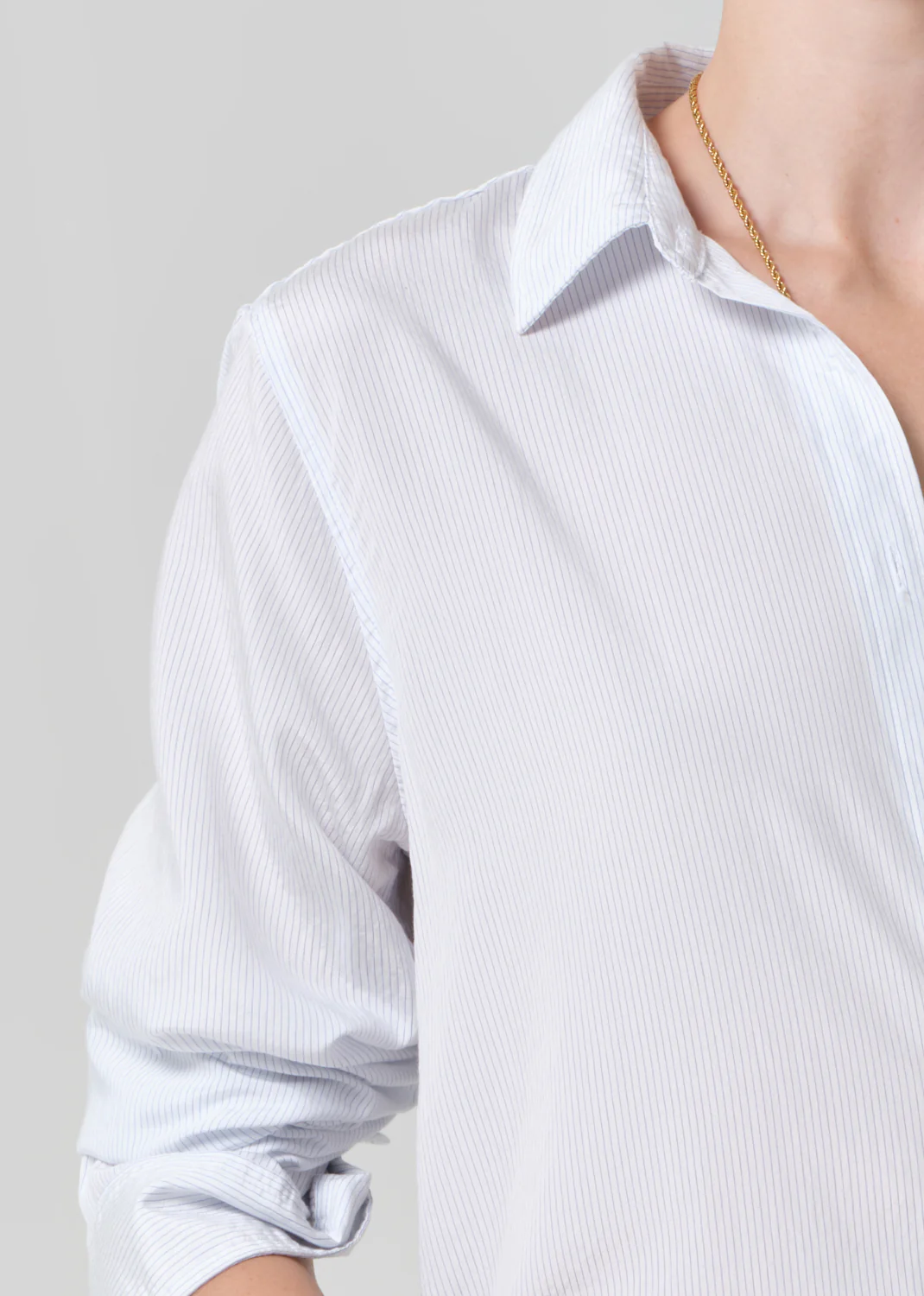 Avni Slim Shirt in Blue Micro Stripe - Image 4