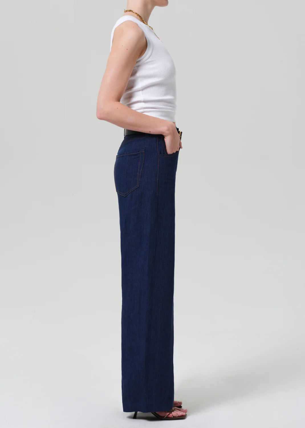 Ayla Baggy Linen in Denim - Image 3