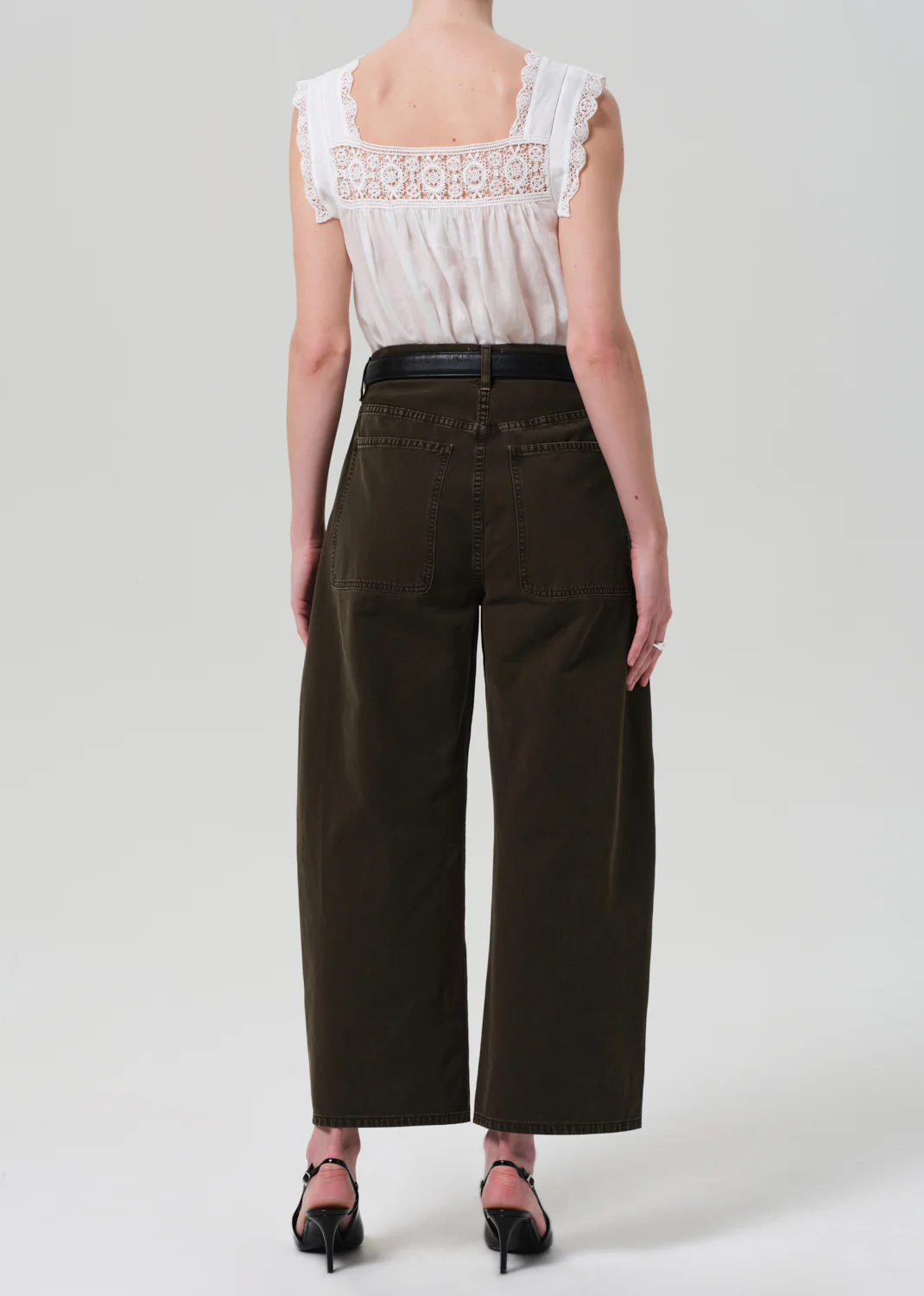 Ayla Cargo Crop in Dark Olive - Image 2
