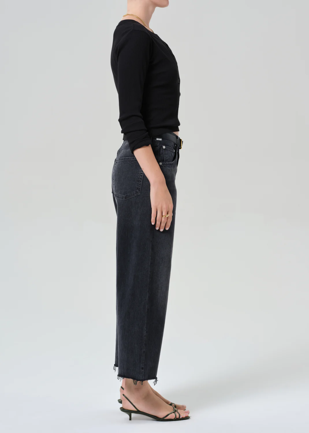 Ayla Raw Hem Crop in Bronson - Image 3