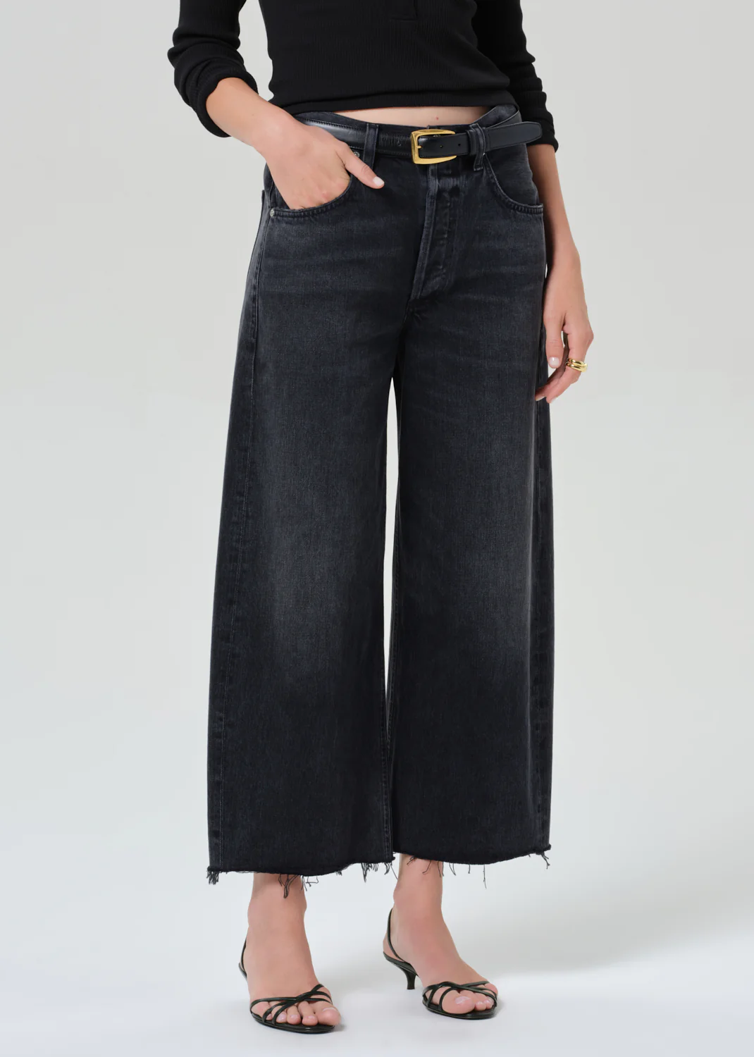 Ayla Raw Hem Crop in Bronson - Image 4