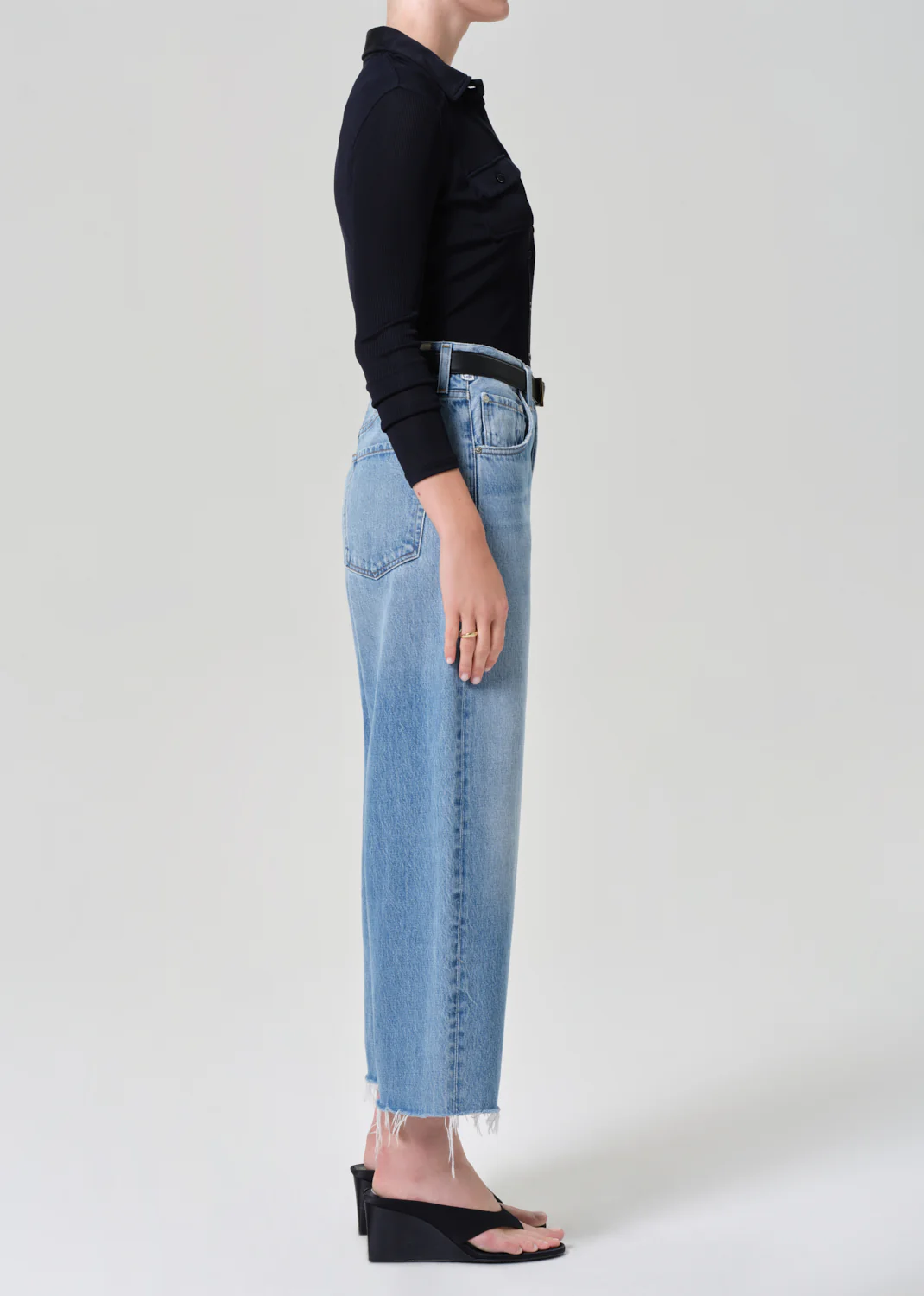 Ayla Raw Hem Crop in Honour - Image 3
