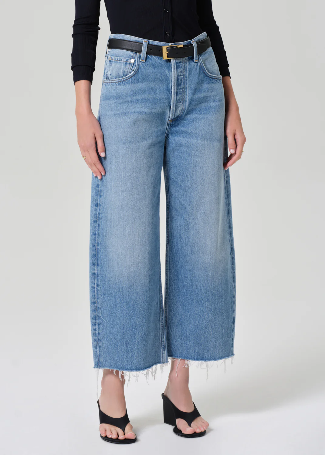 Ayla Raw Hem Crop in Honour - Image 4