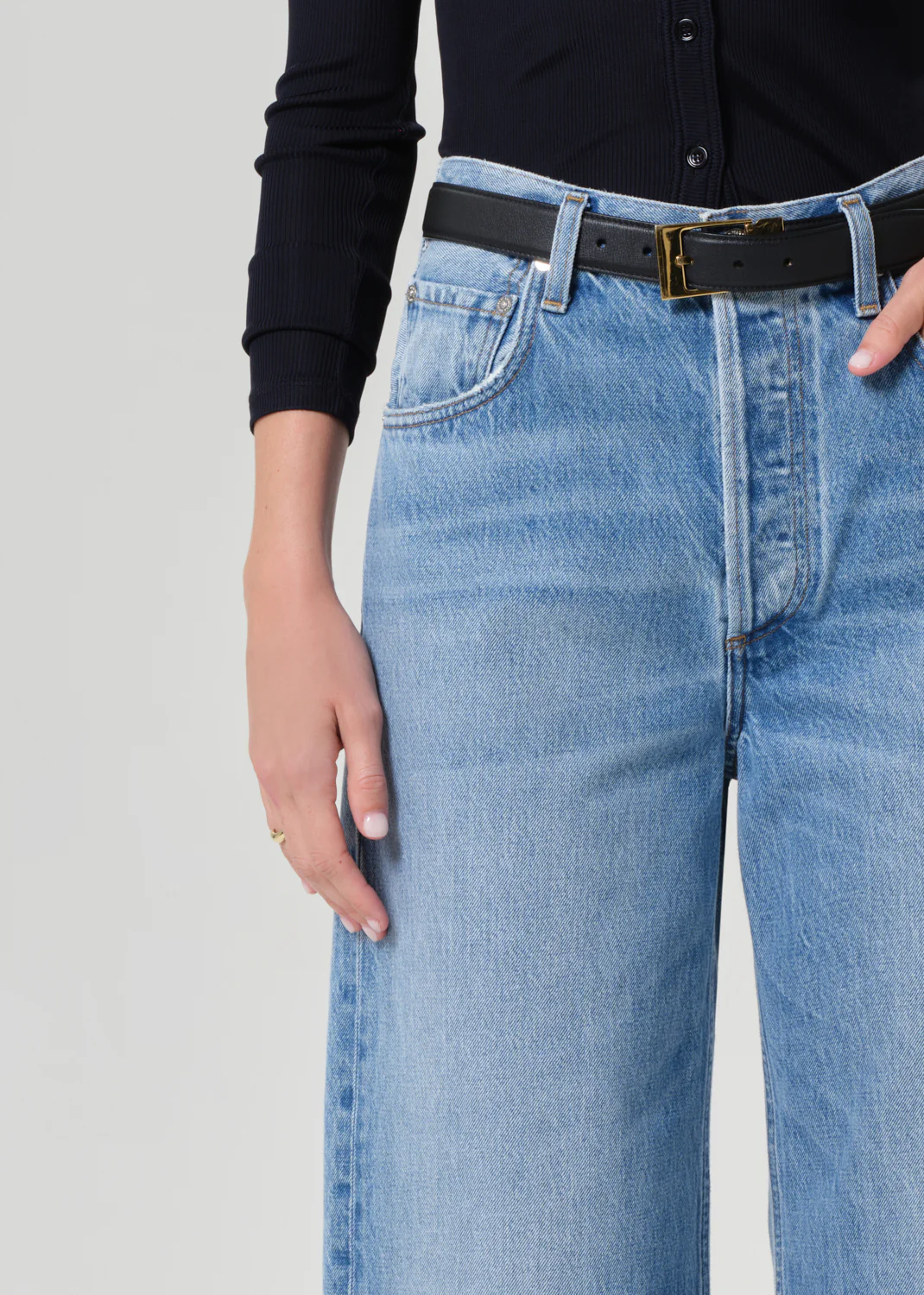 Ayla Raw Hem Crop in Honour - Image 5