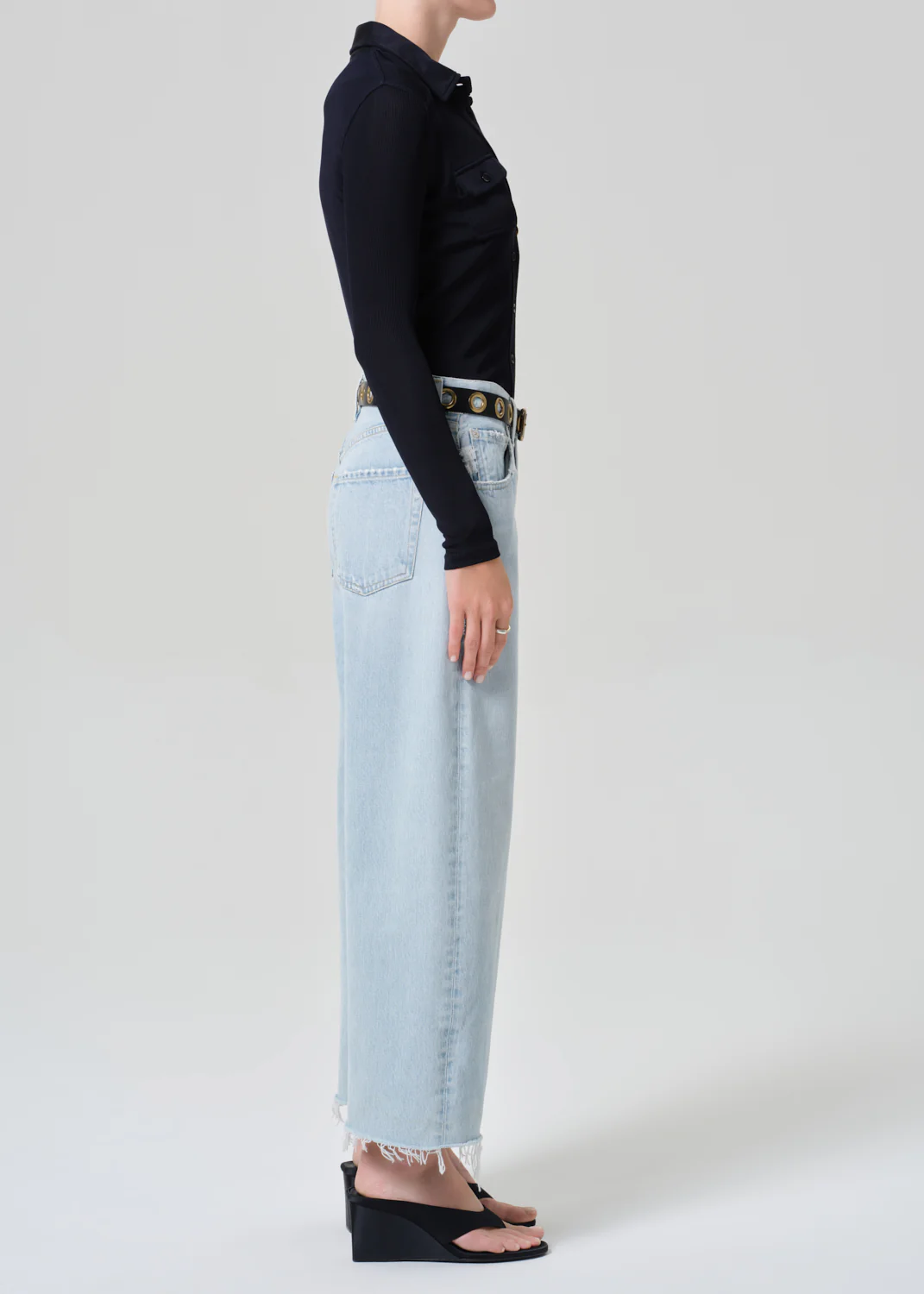 Ayla Raw Hem Crop in Sailor - Image 3