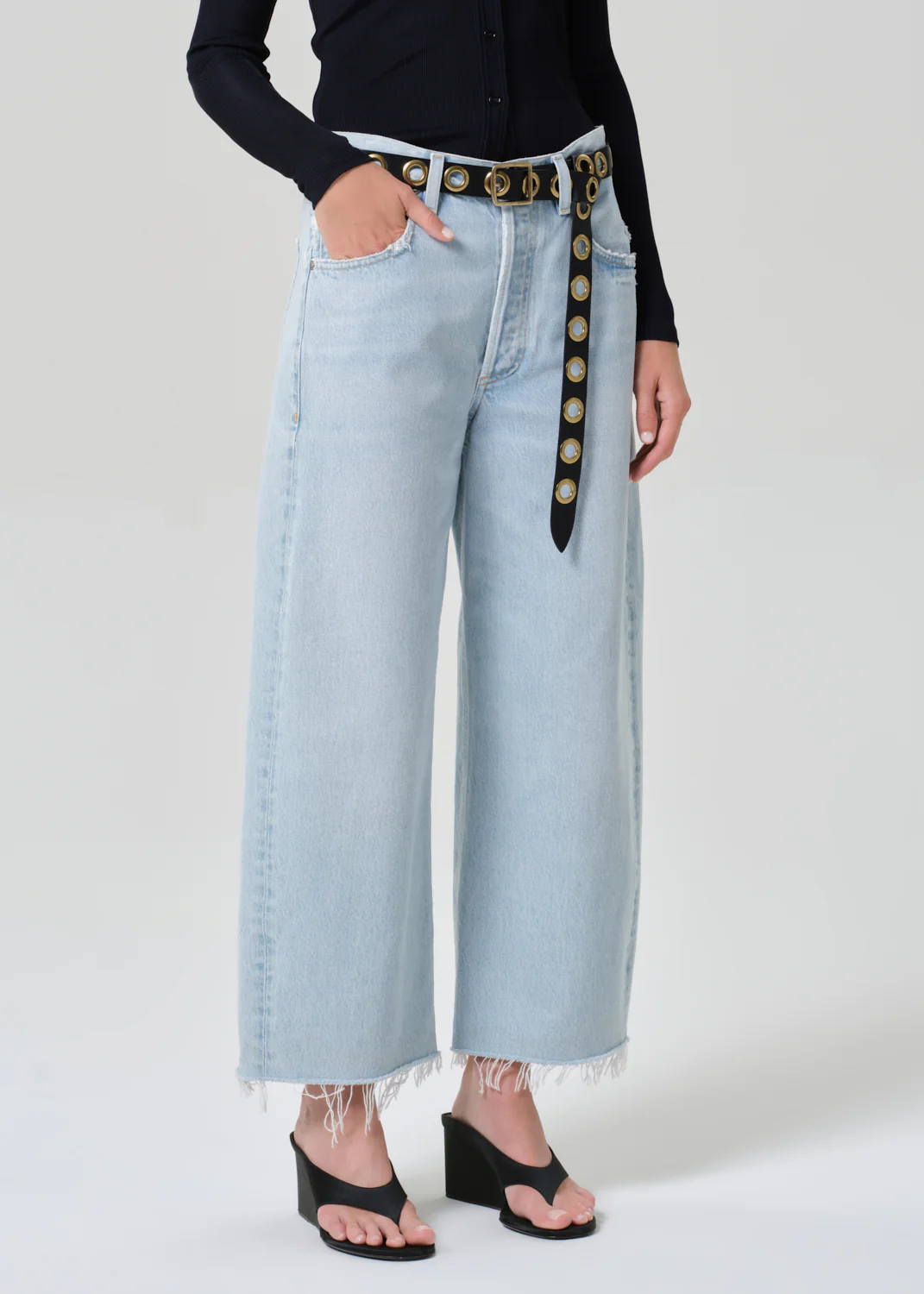 Ayla Raw Hem Crop in Sailor - Image 4