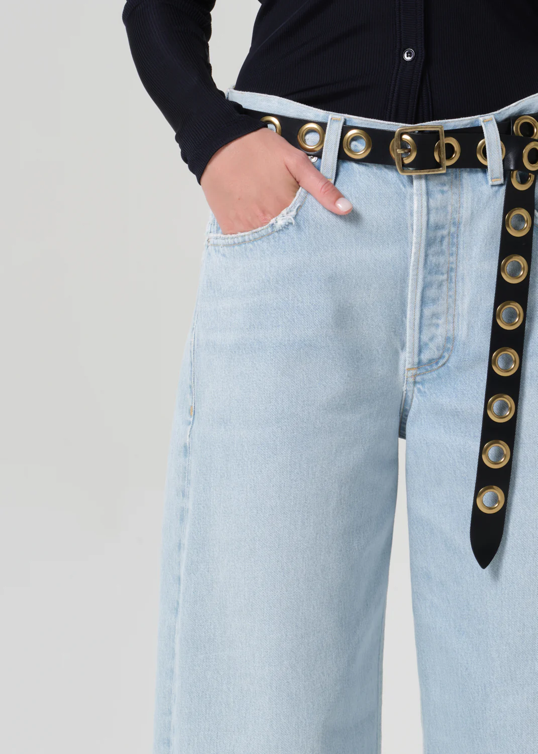 Ayla Raw Hem Crop in Sailor - Image 5