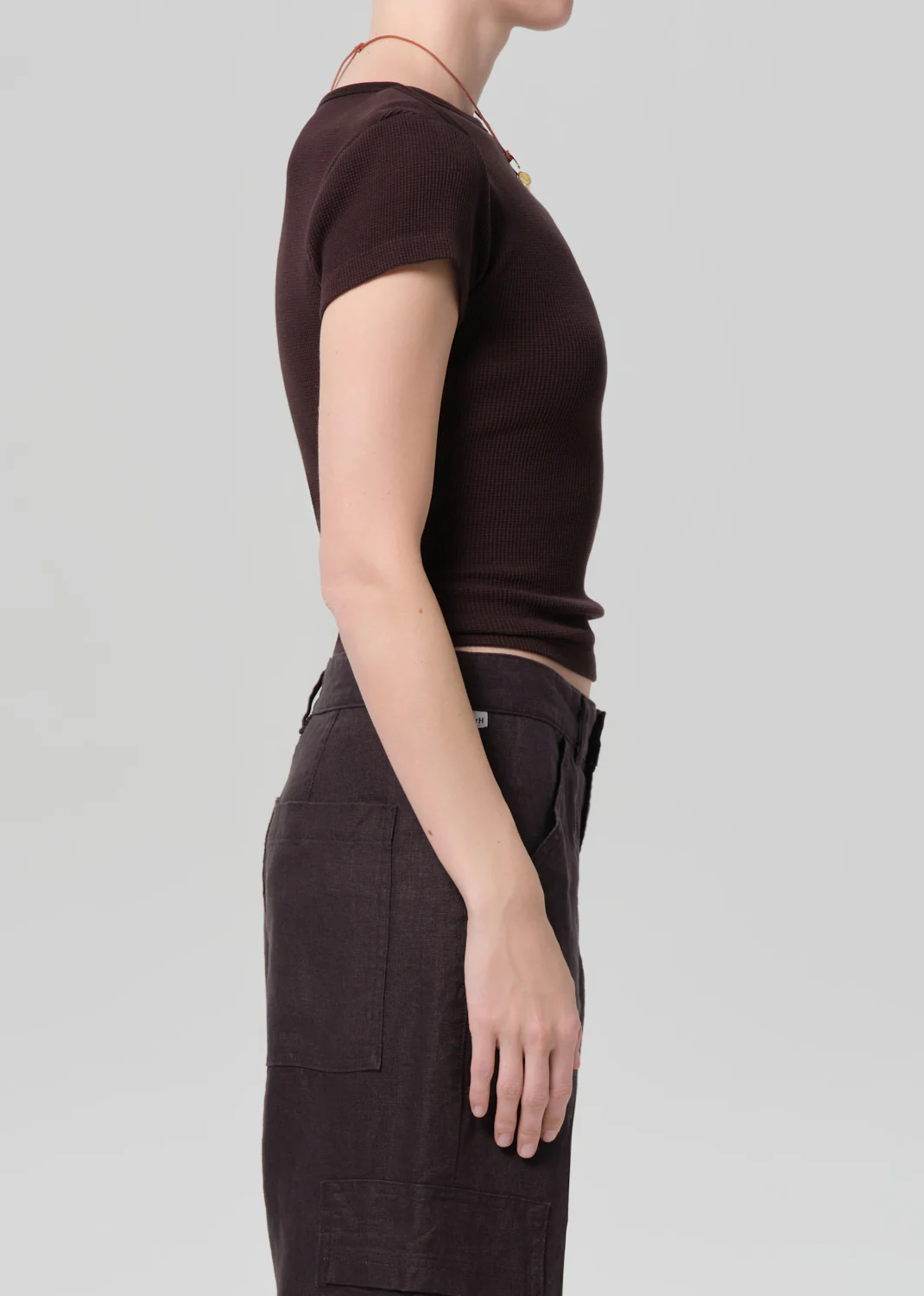 Baby Waffle Tee in Chocolate - Image 3