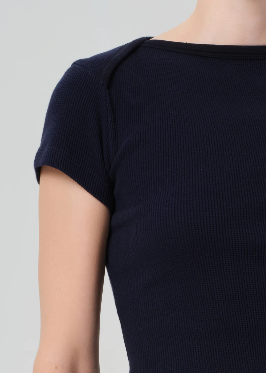 Baby Waffle Tee in Navy - Image 4