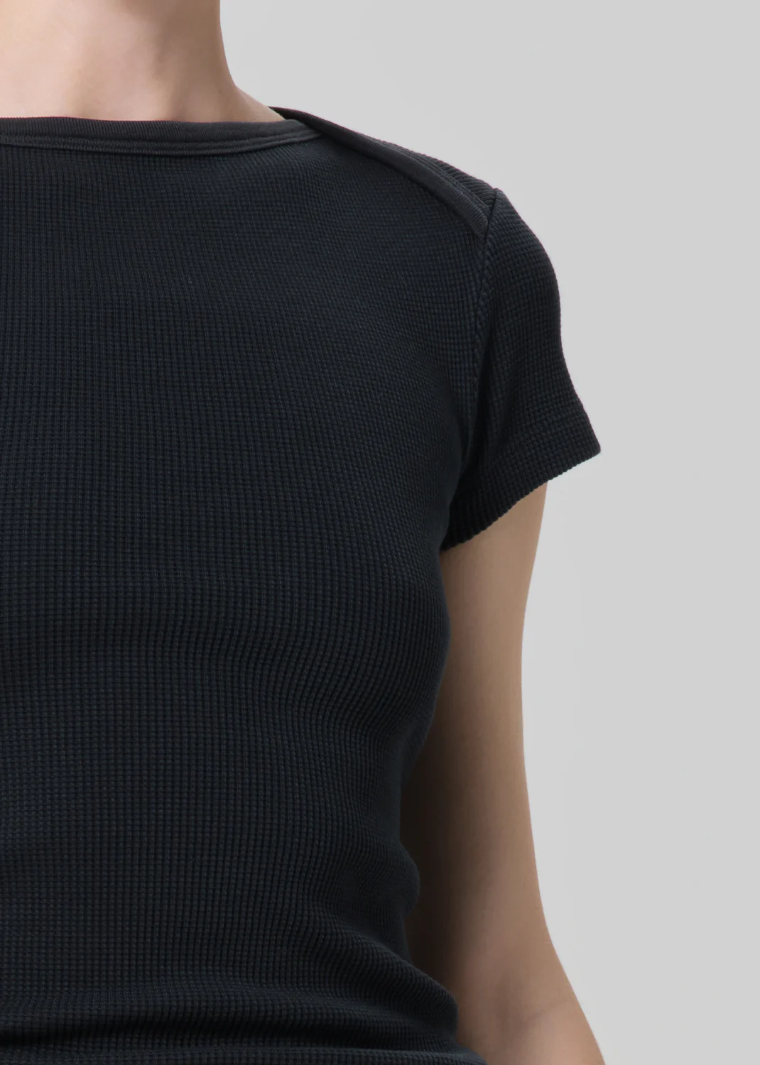 Baby Waffle Tee in Washed Black - Image 4