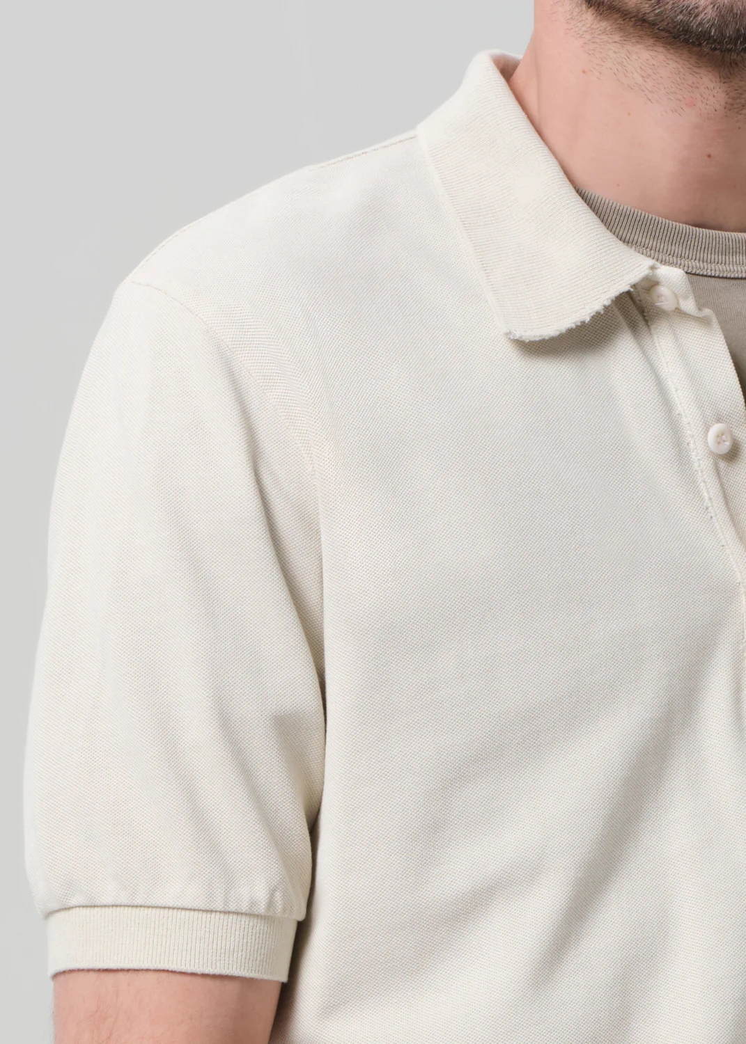 Banded Polo in Ecru - Image 5