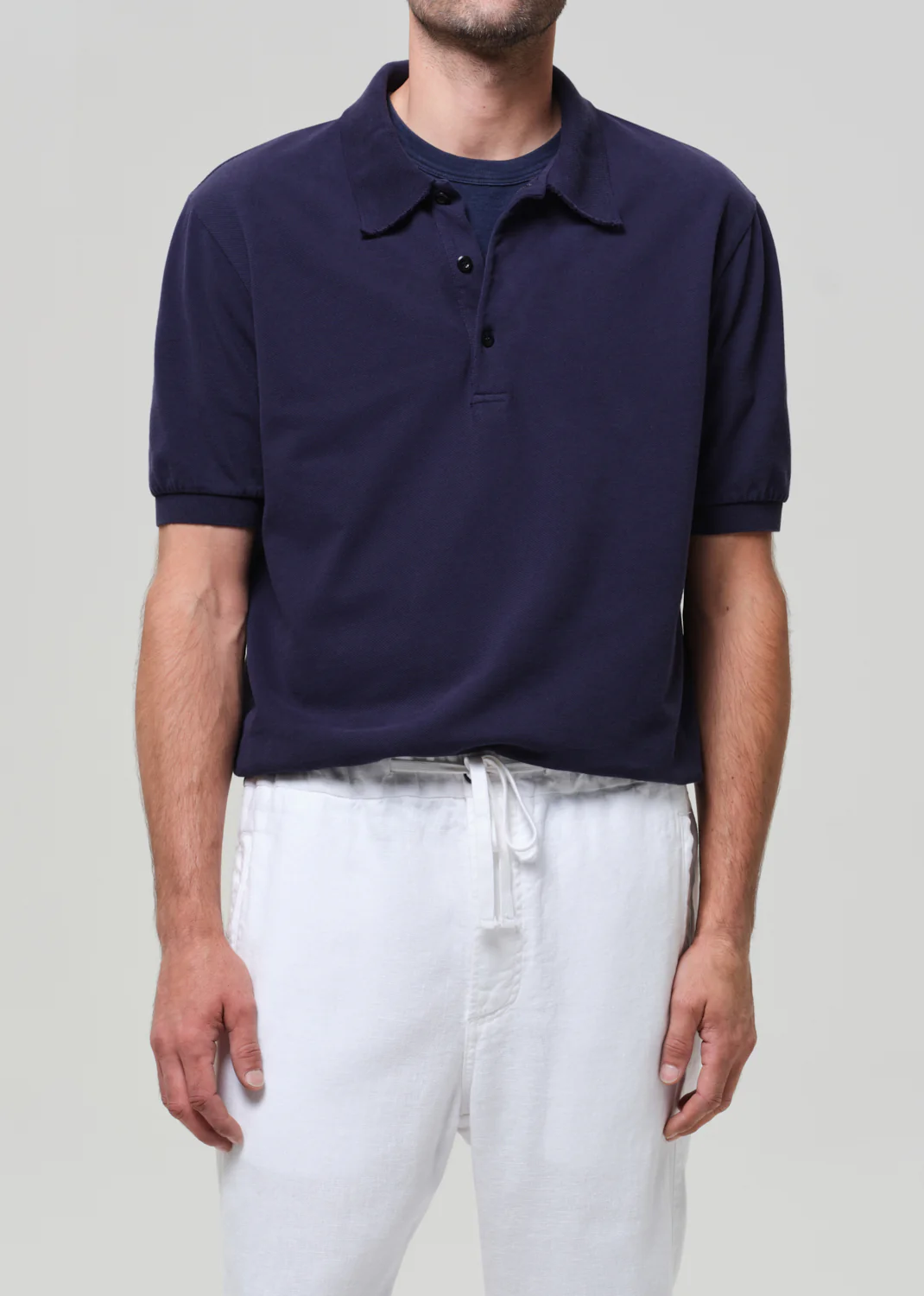 Banded Polo in Navy - Image 3
