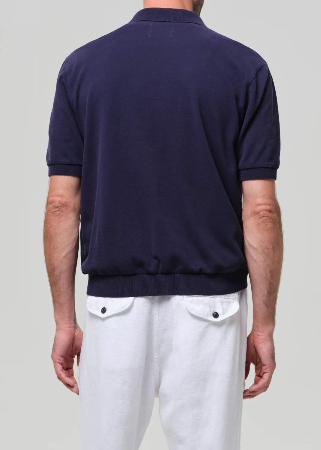 Banded Polo in Navy - Image 4