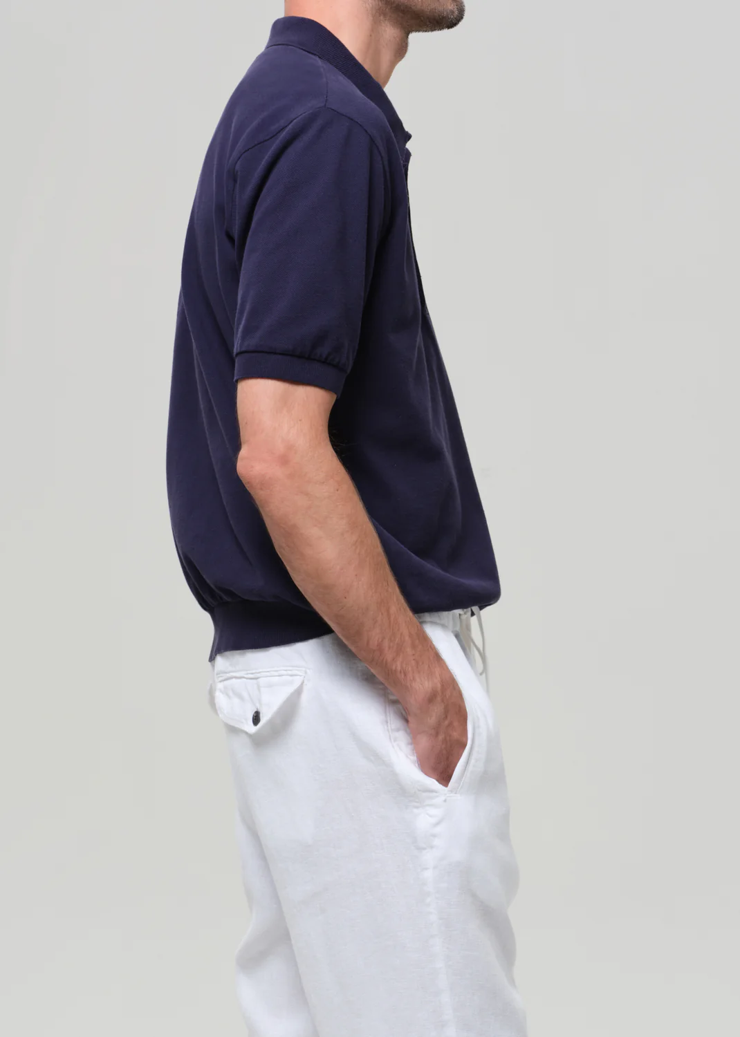 Banded Polo in Navy - Image 5
