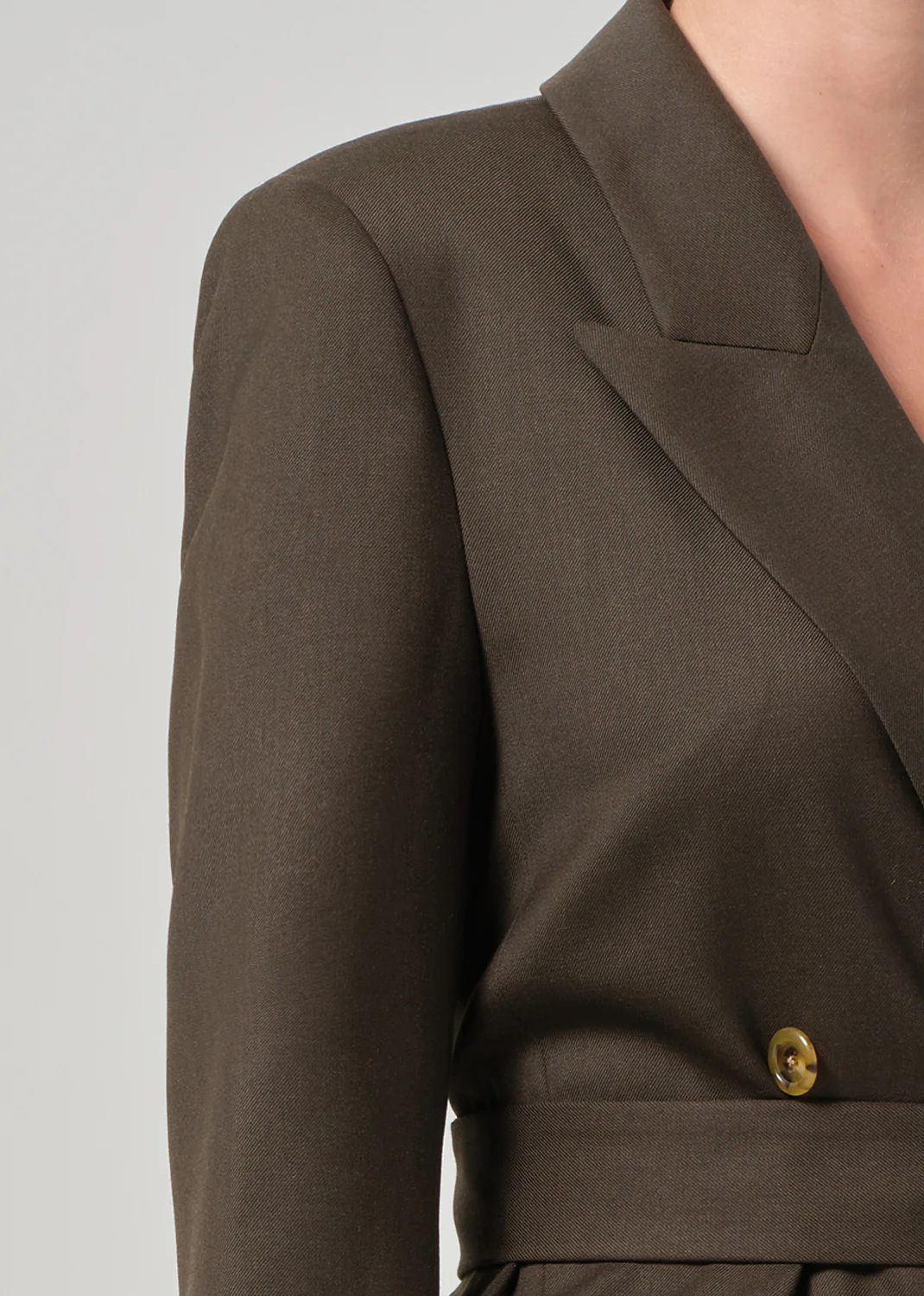 Belted Peak Label Blazer in Tobacco - Image 4