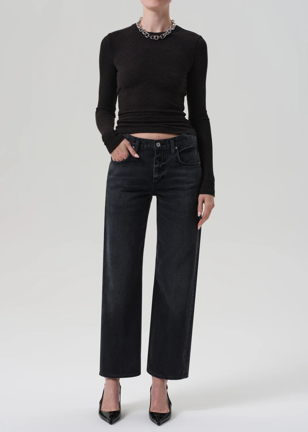 Bina Crewneck in Heather Brown - Image 5