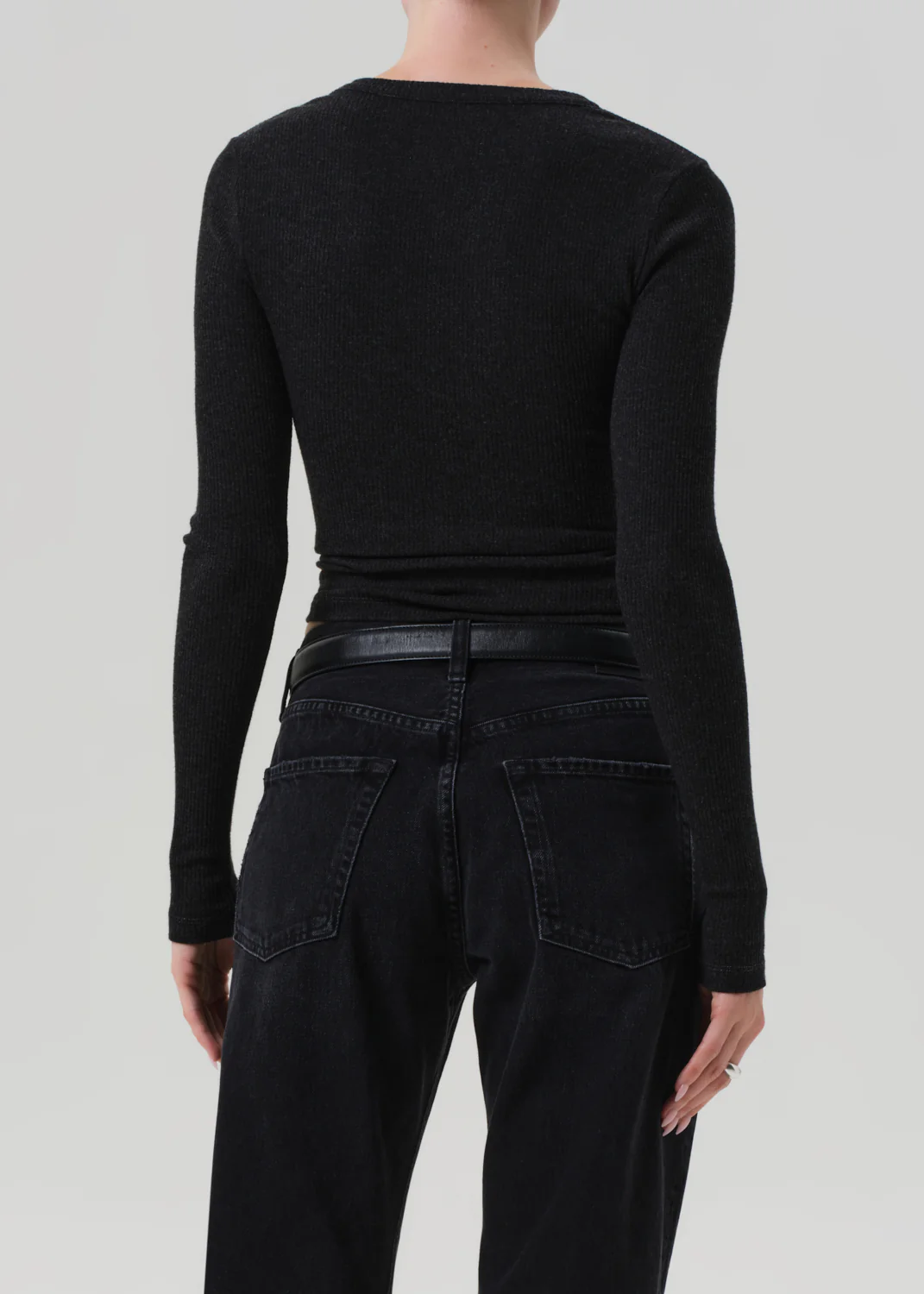 Bina Crewneck in Heather Charcoal - Image 3