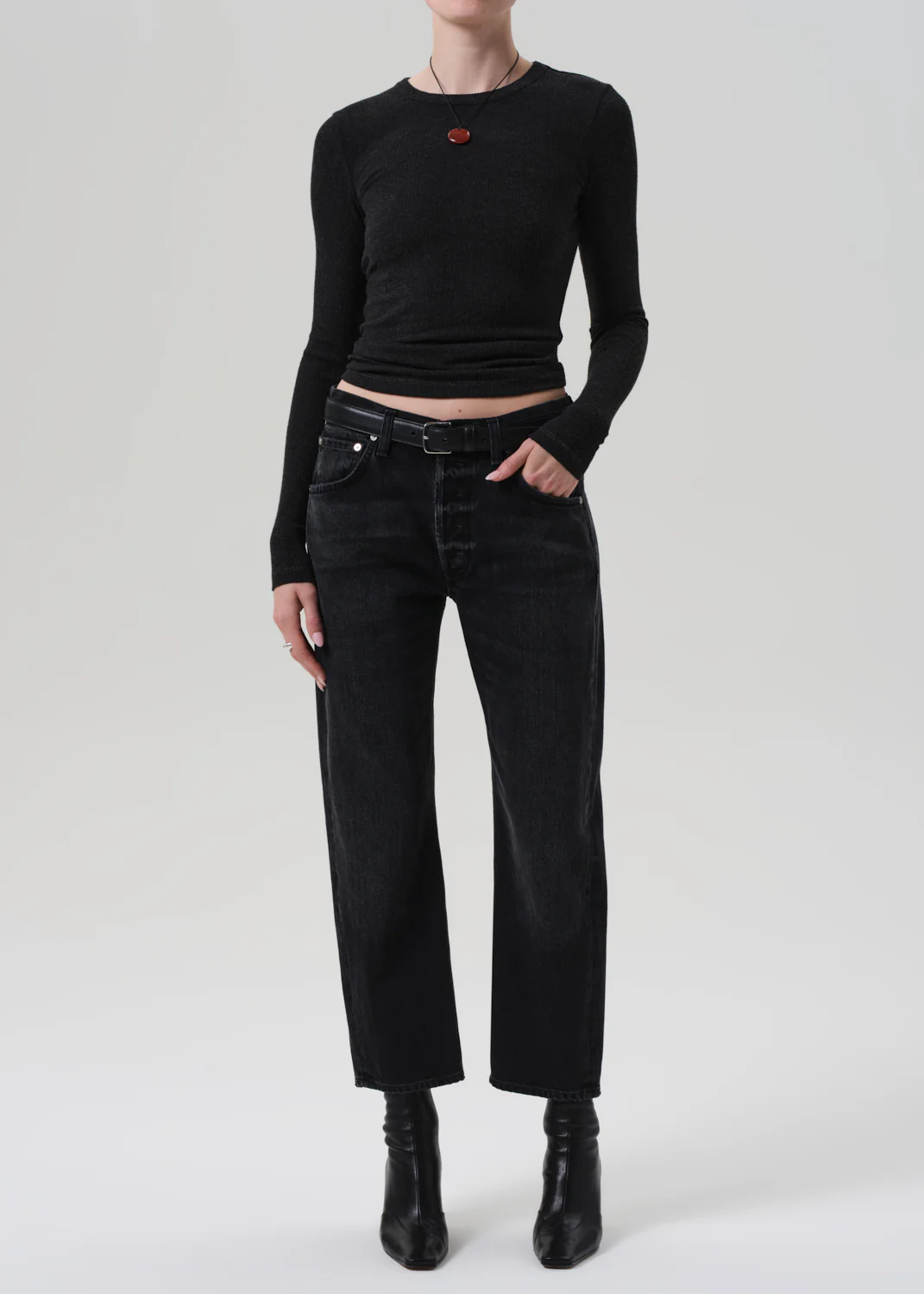 Bina Crewneck in Heather Charcoal - Image 5
