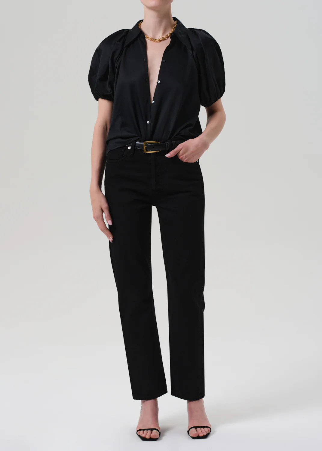 Blaine Vintage Straight in Solid Black