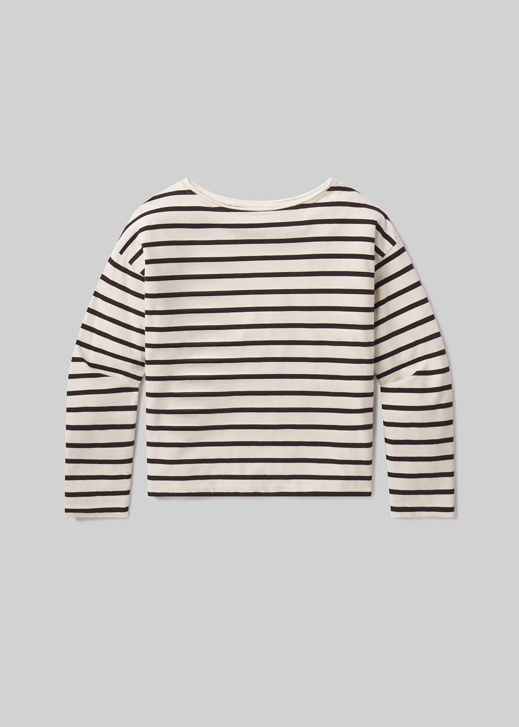 Boat Neck Long Sleeve in Chocolate Stripe - Image 6