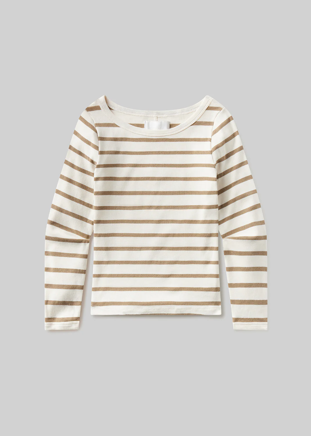 Boat Neck Slim Tee in Ginger Stripe - Image 6