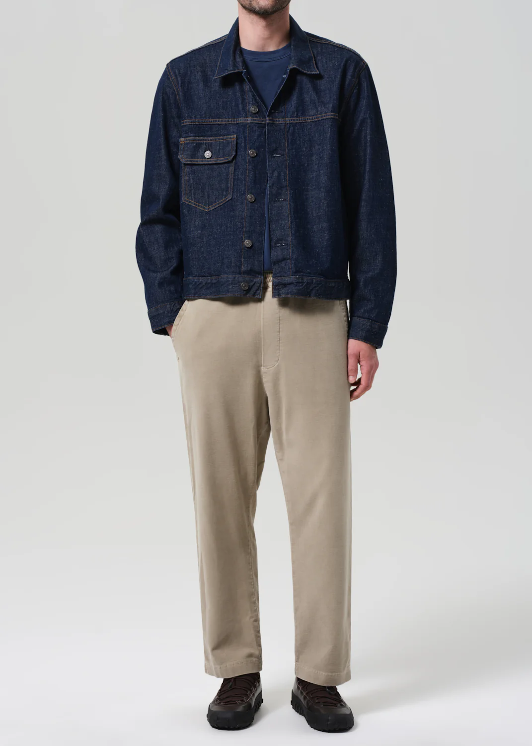 Box Denim Jacket in Crosshatch - Image 7