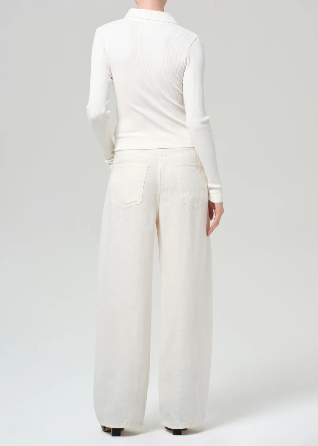 Brynn Drawstring Linen Trouser in Vanilla - Image 2