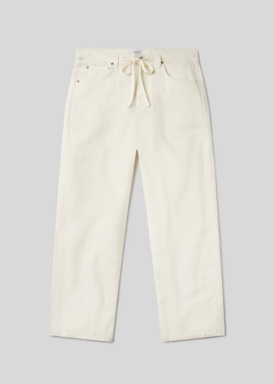 Brynn Drawstring Linen Trouser in Vanilla - Image 6