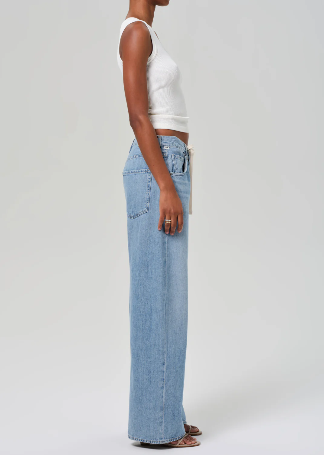 Petite Brynn Drawstring Trouser in Blue Lace - Image 3