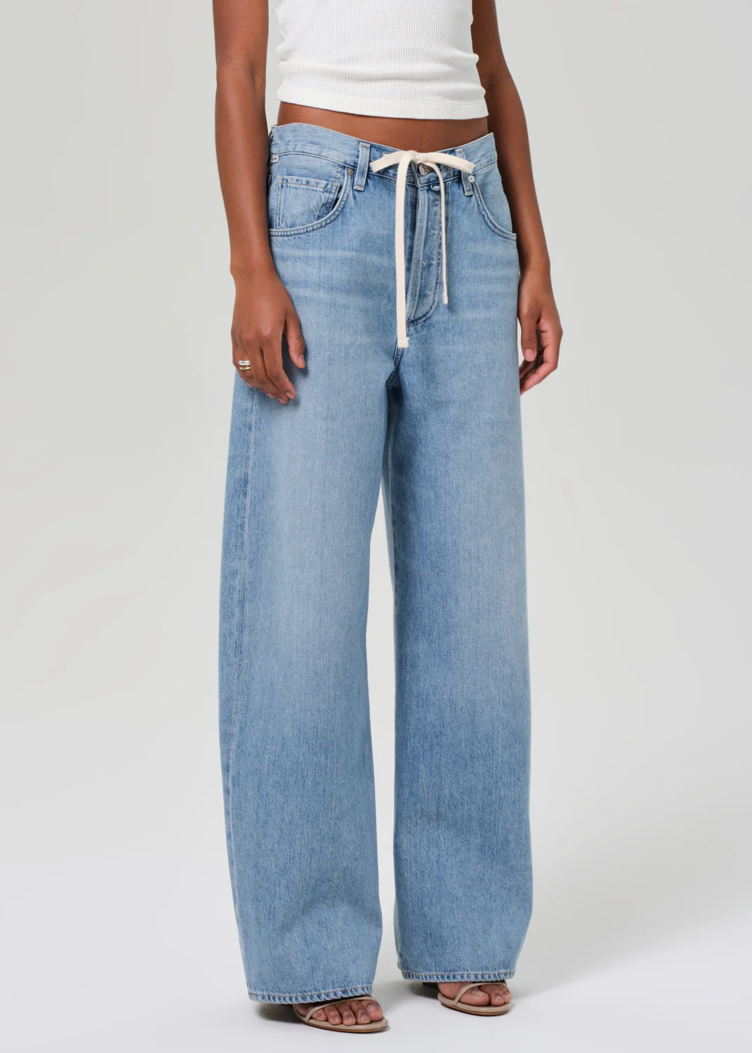 Petite Brynn Drawstring Trouser in Blue Lace - Image 4