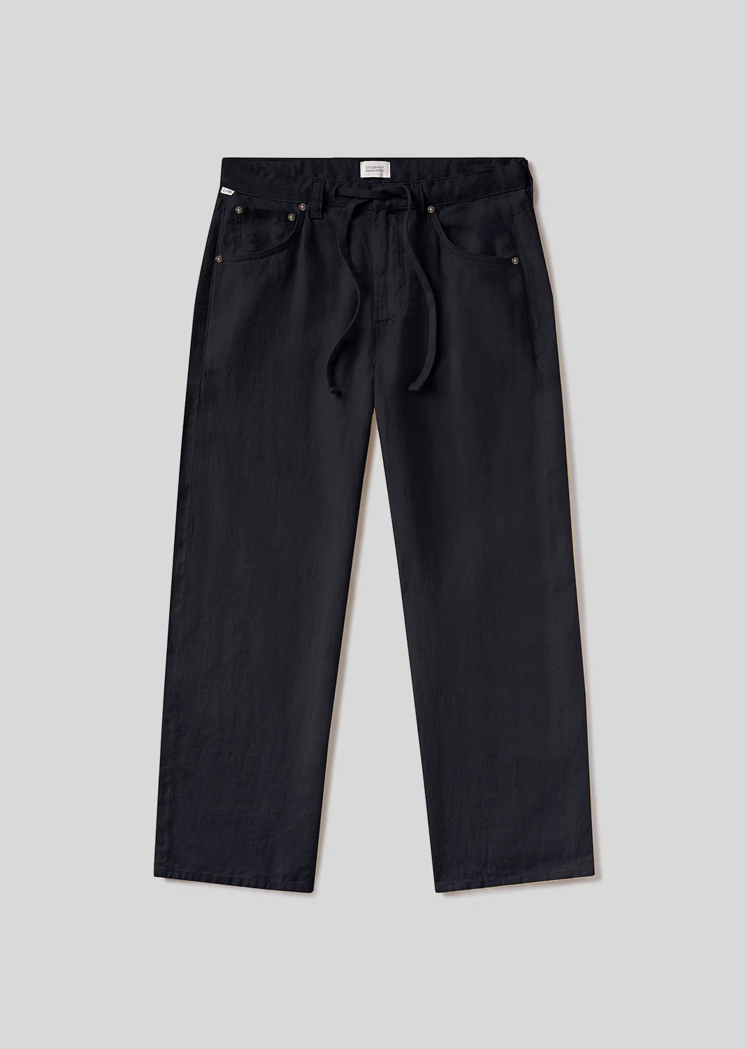 Brynn Drawstring Linen Trouser in True Navy - Image 6