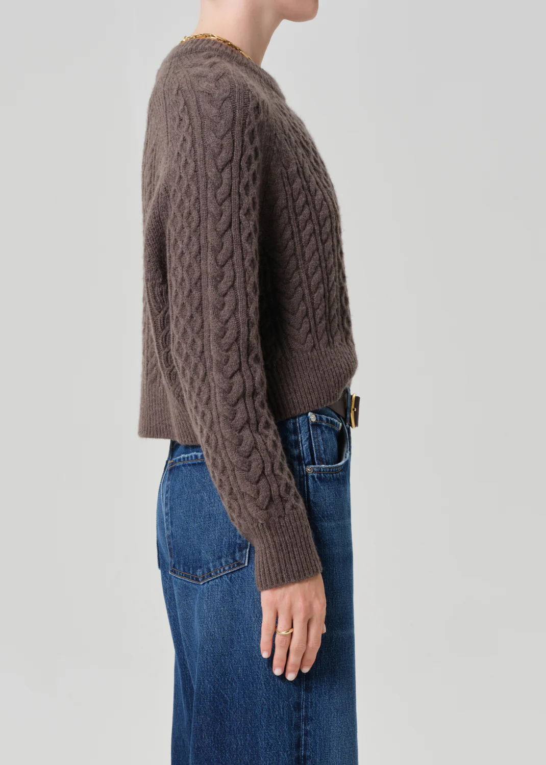 Cable Raglan in Tornado Brown - Image 3