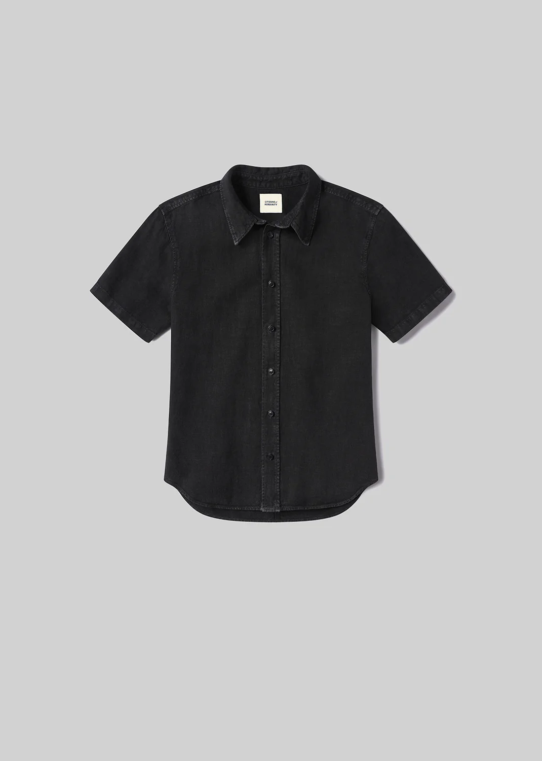Cairo Short Sleeve Linen Shirt in Washed Black