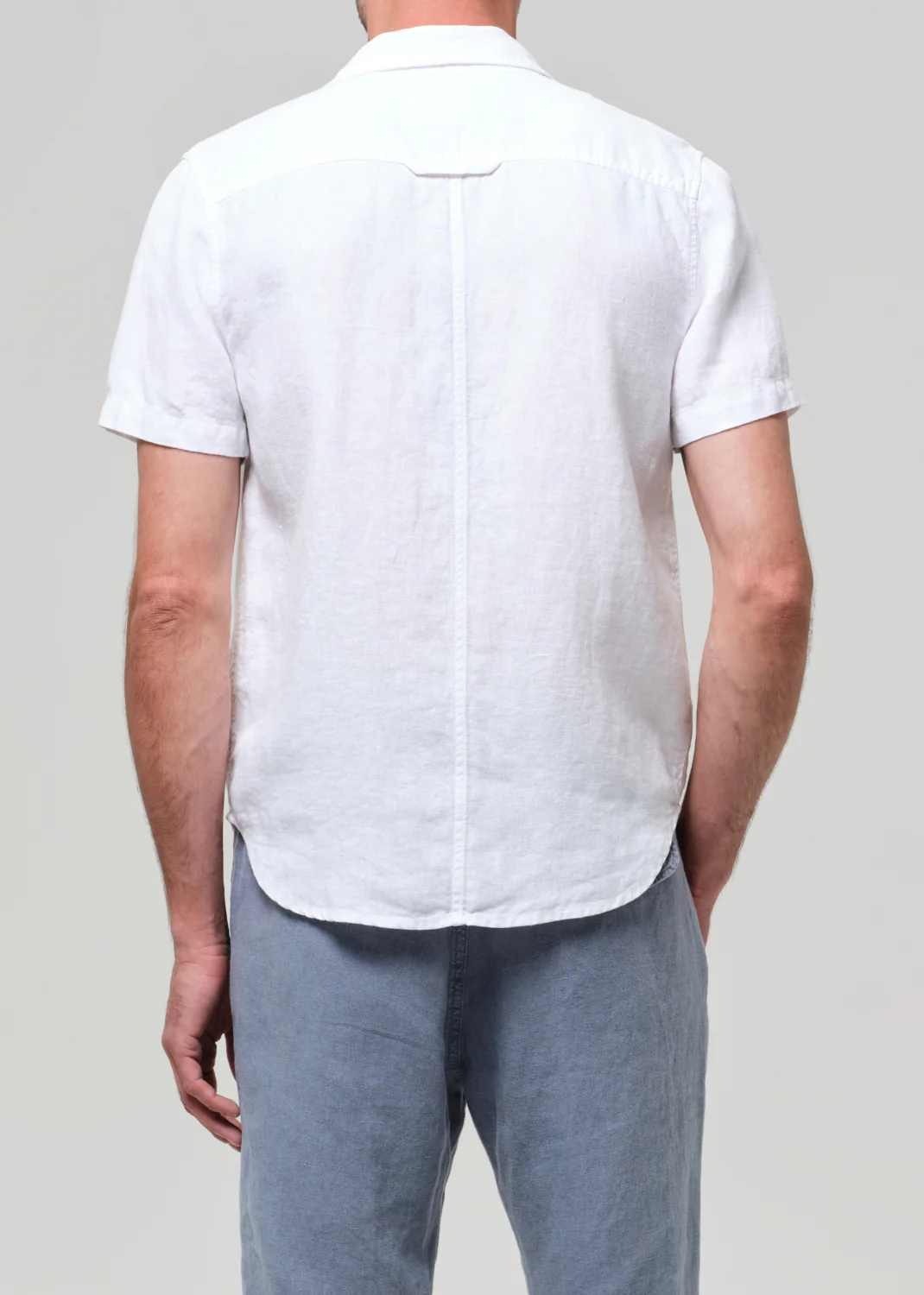 Cairo Short Sleeve Linen Shirt in White - Image 3