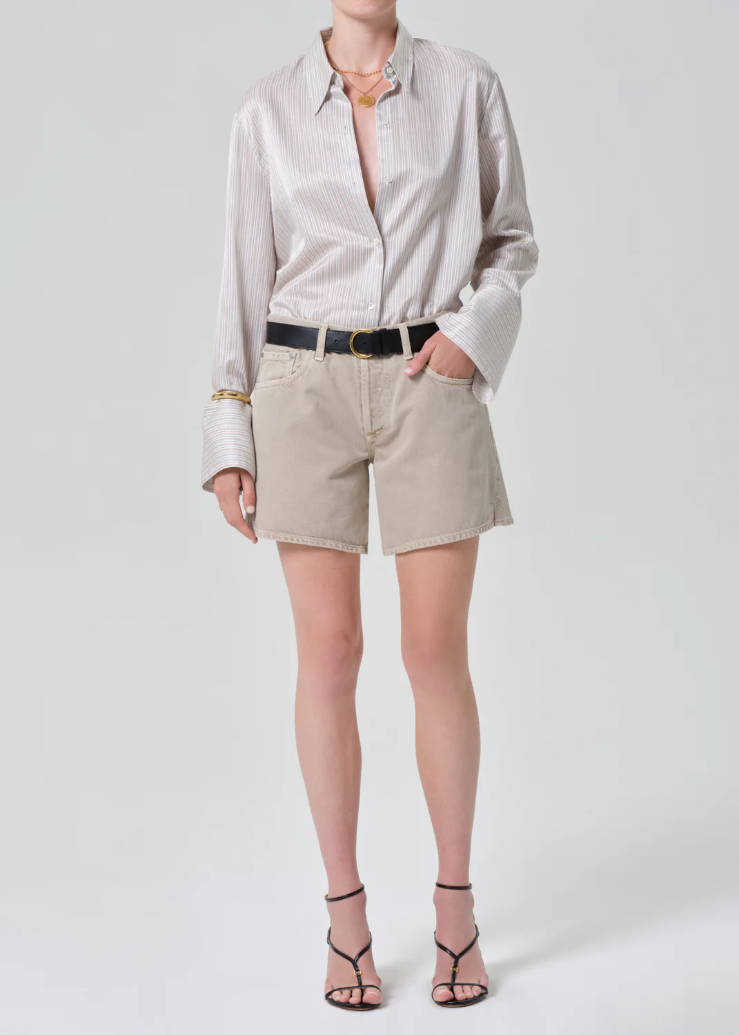 Camilia Shirt in Sandstone Stripe - Image 5