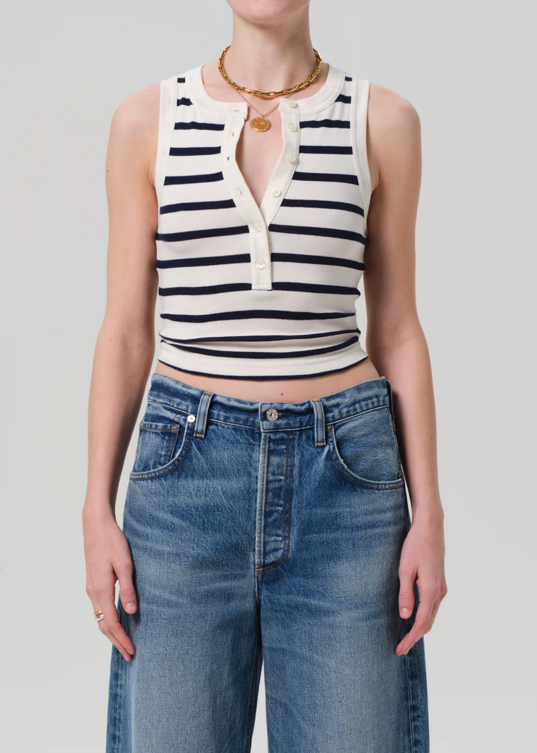 Caralyn Tank in Azure Stripe