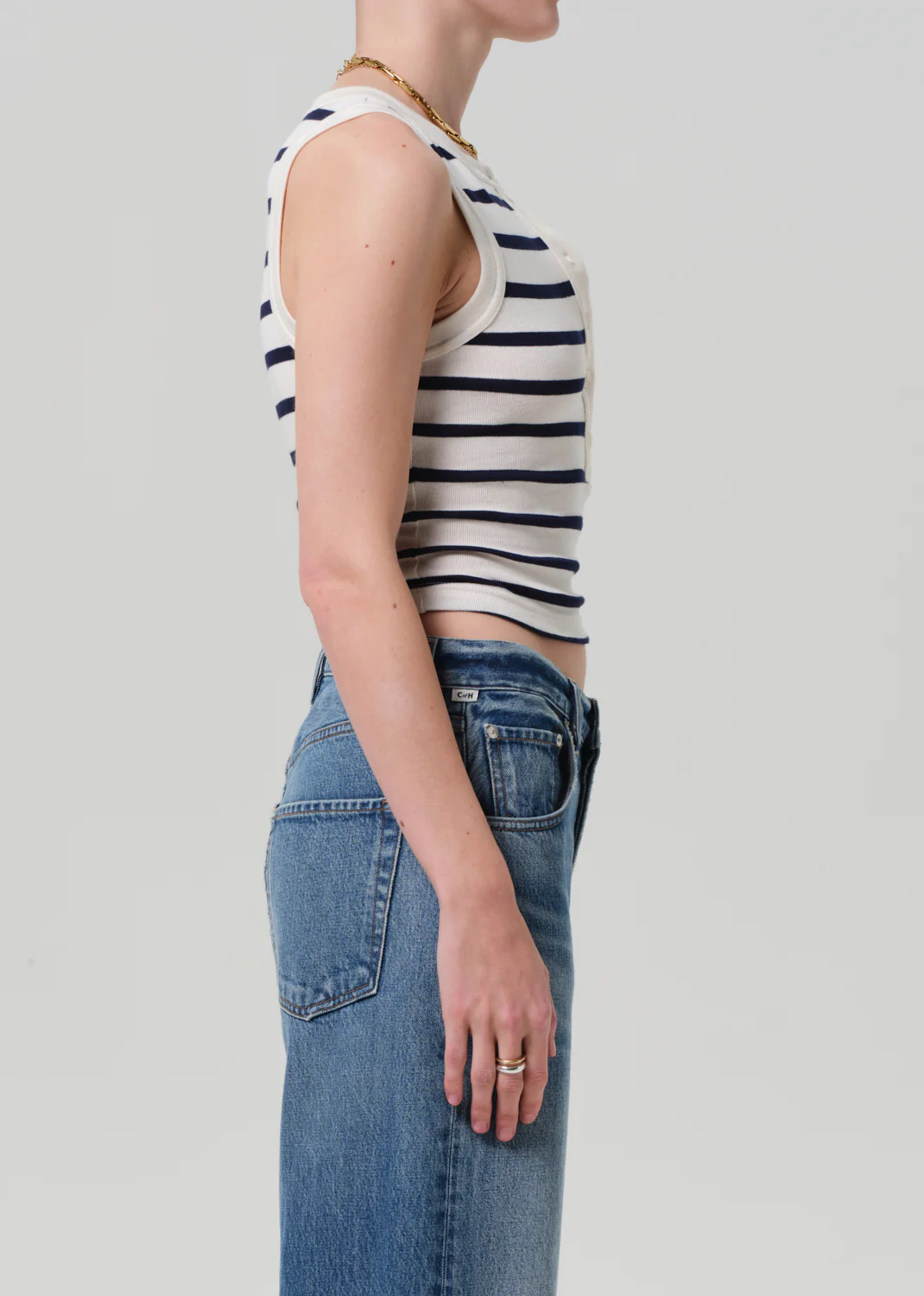 Caralyn Tank in Azure Stripe - Image 3
