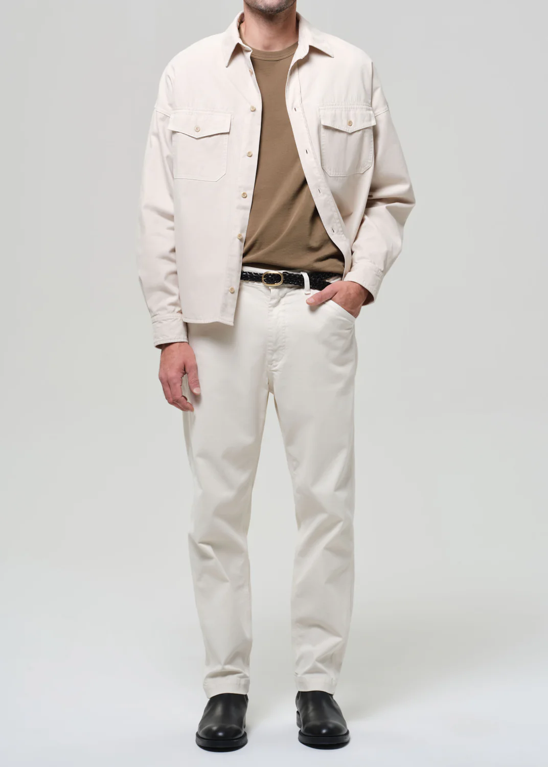 Carpenter Trouser Cashmere Touch in Plaster - Image 3