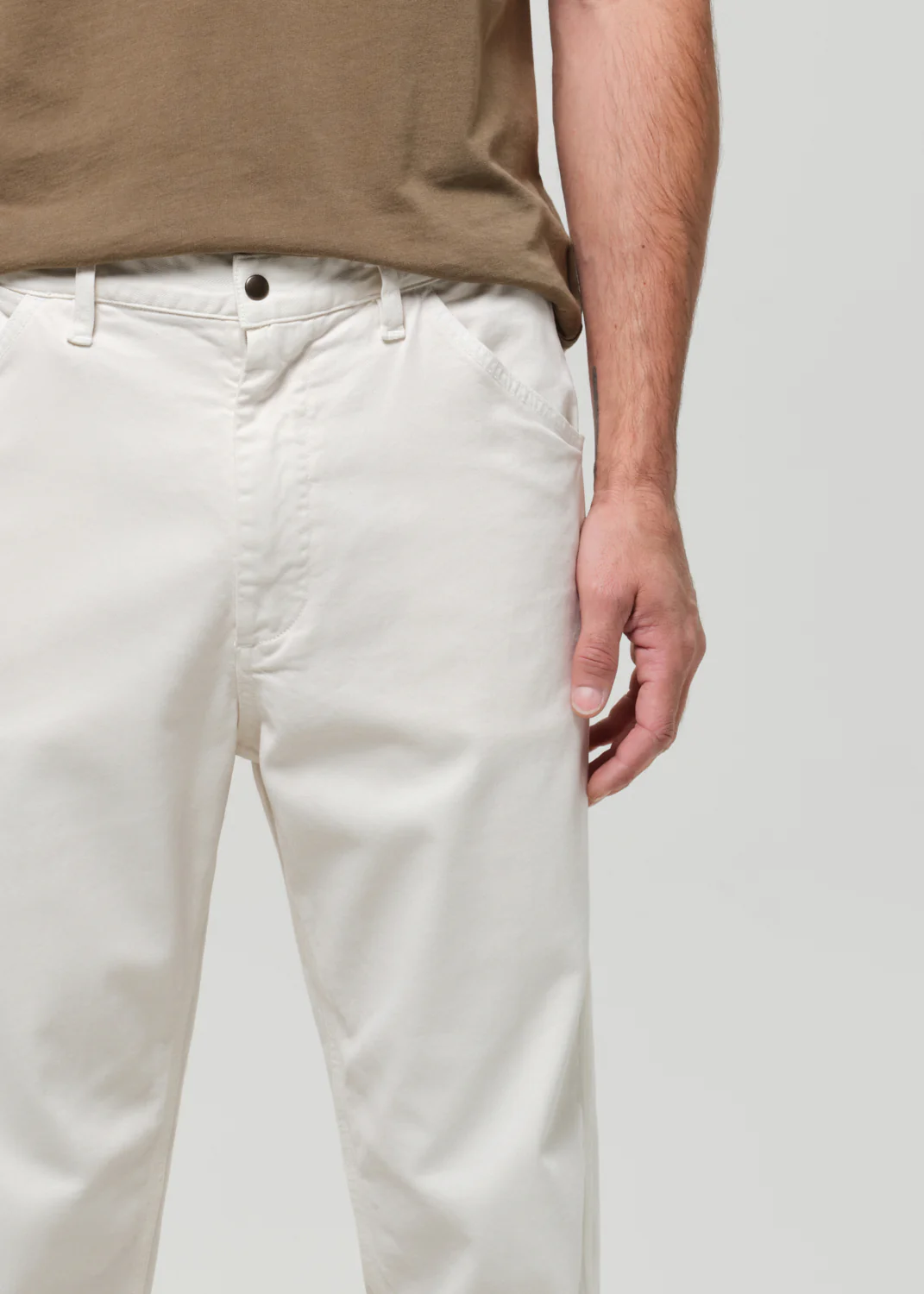 Carpenter Trouser Cashmere Touch in Plaster - Image 7