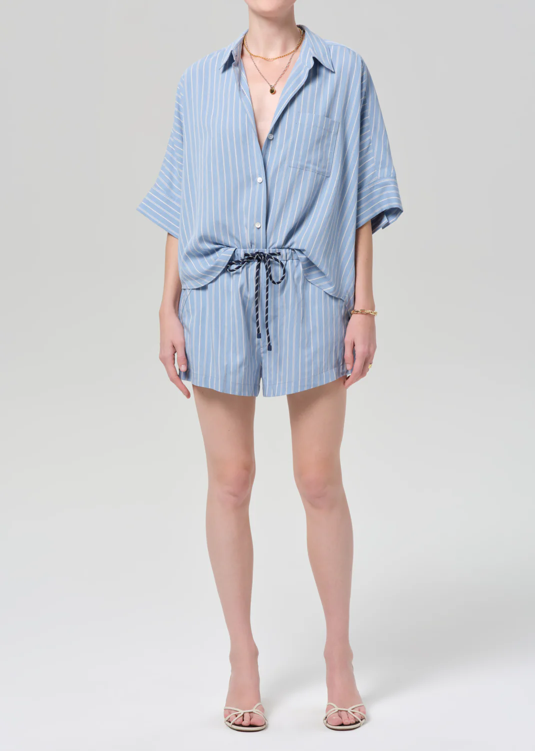 Claire Origami Shirt in Capri Stripe - Image 5