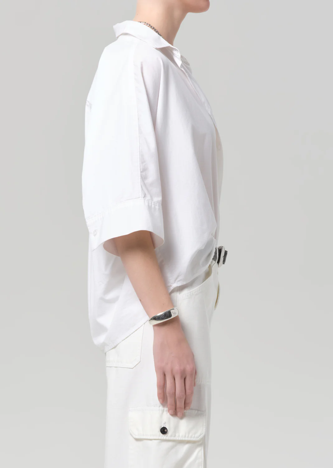 Claire Origami Shirt in Optic White - Image 3